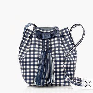 J. Crew Mini bucket bag in gingham